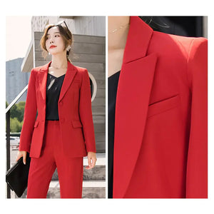 Red Women's Suit Set - Fashionable Work Attire 2020 Mimarta