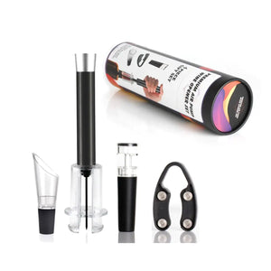 Pour And Preserve Set of 4 Foil Cutter Air Wine Opener Aerator And Wine Stopper Rieworkes