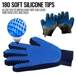 Pet Grooming Gloves Dog Brush Mitt Deshedding Hair Removal Massage Horse Pair Rieworkes