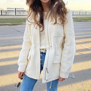 Fashionable Women's Drawstring Waist Jacket 2020 Fall/Winter Mimarta