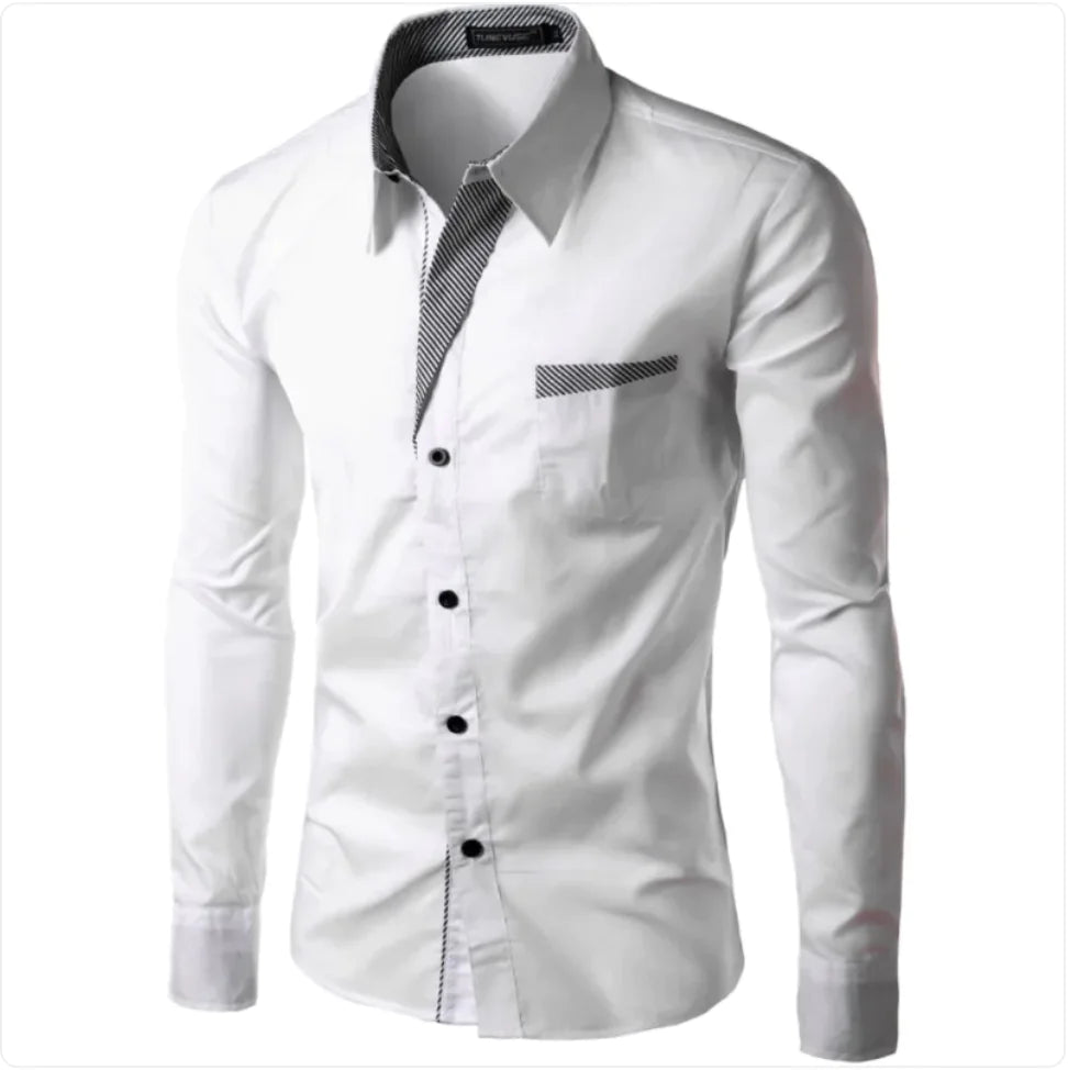 European And American Simple Men's Long Sleeve Shirt Rieworkes