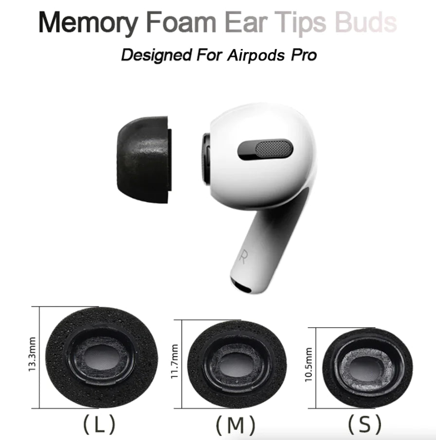 Replacement Ear Tips For Apple Airpods Pro Memory Foam Tips Airpod Pro - 3 Pairs Rieworkes