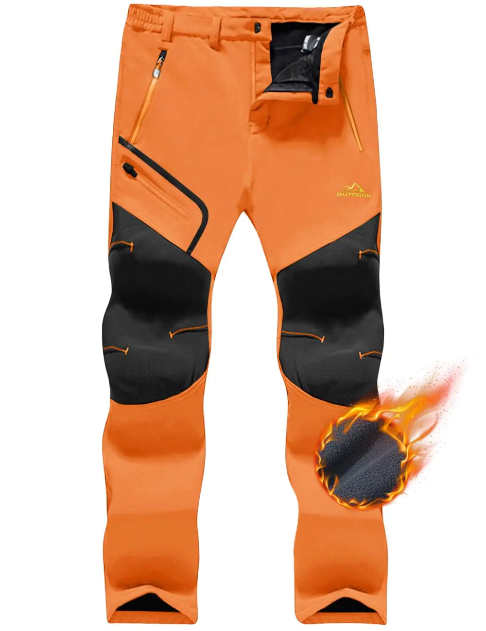 TACVASEN Mens Snow Skiing Pants Cold Weather Hiking Pants Winter Warm Fleece Lined Pants Insulated Work Fishing Hiking Pants 40 Mimarta