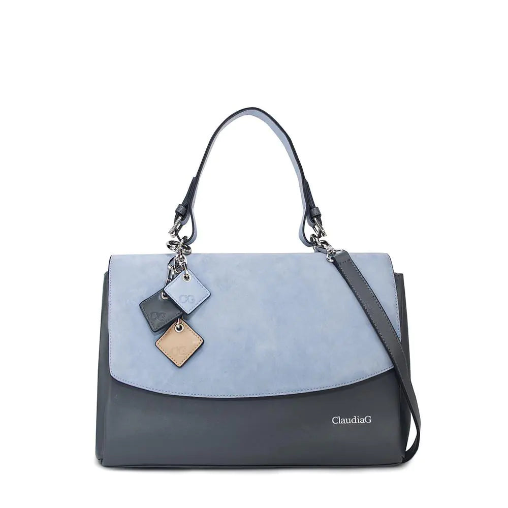 Simonetta Leather Handbag -Serenity / Charcoal Rieworkes