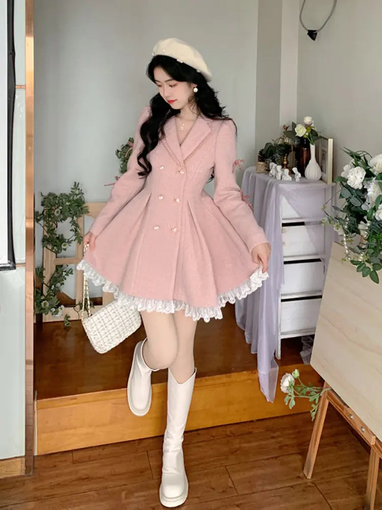 Winter Pink Sweet Elegant Dress Rieworkes