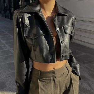 Leather Cropped Jacket Rieworkes