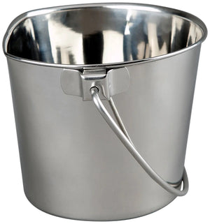 Advance Pet Product 1 Quart Heavy Duty Stainless Steel Flat Side Bucket | Durable Food & Water Pail for Dogs Cats Kennels Cages and Critter Crates | Multi-Purpose Bucket Mimarta