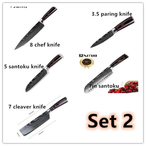 Carpenter's Special Set 6-piece Set 8-piece Set Knife Chef Knife Kitchen Knife Cooking Rieworkes