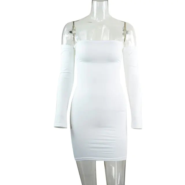 Strapless large women long sleeve backless night club dress women Rieworkes