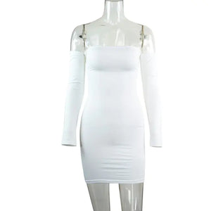 Strapless large women long sleeve backless night club dress women Rieworkes