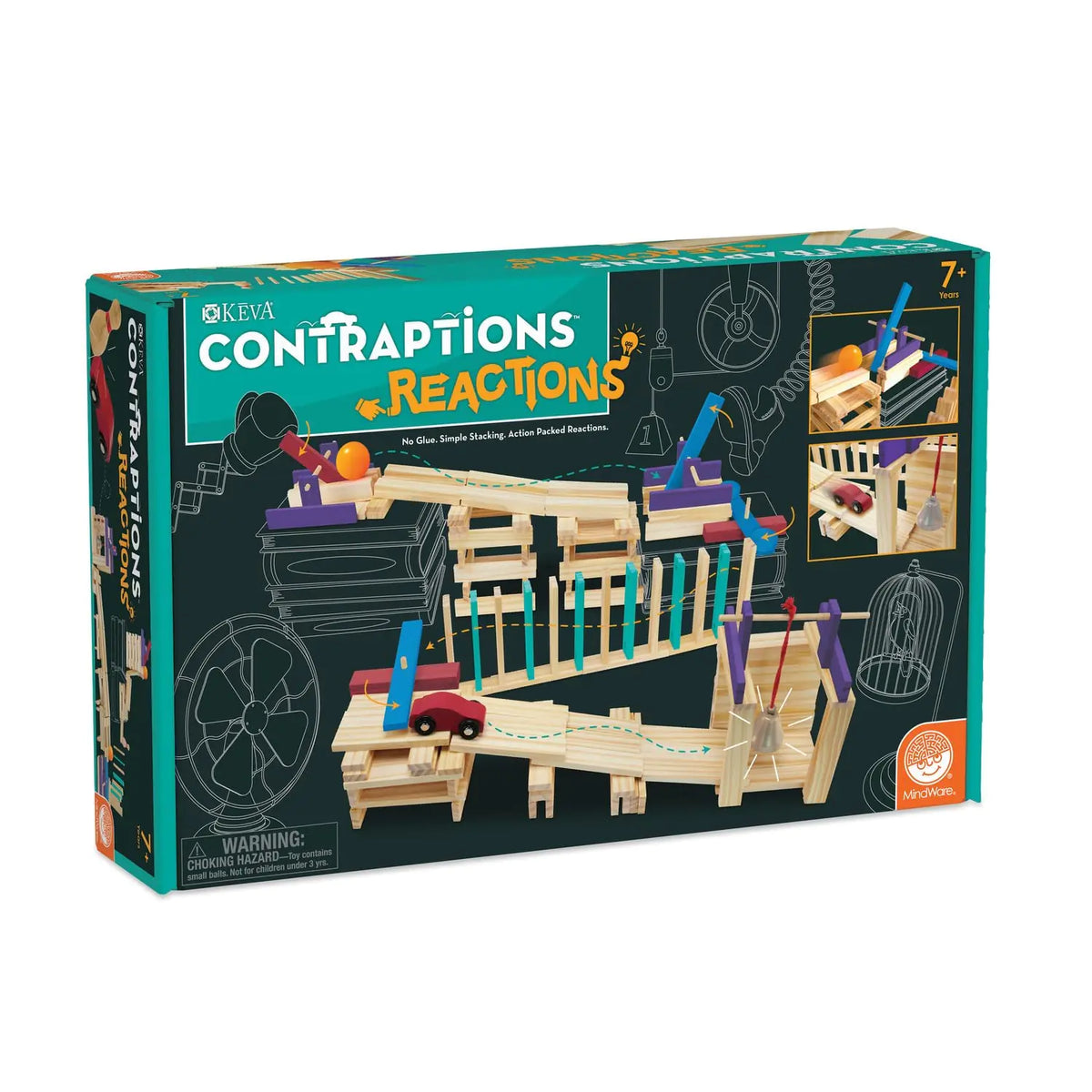 MindWare KEVA Contraptions Reactions Planks Building Toy - 178 KEVA Building Planks (191 Piece Set) - Free-Form Wood Building Set for Kids to Create Their Own Ball Maze – Ages 7 & Up Mimarta