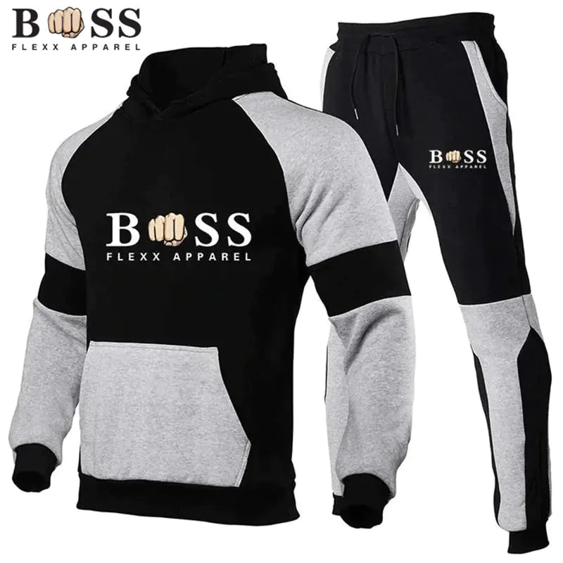 Men's Autumn Winter Fleece Hoodie & Sweatpants Set Mimarta