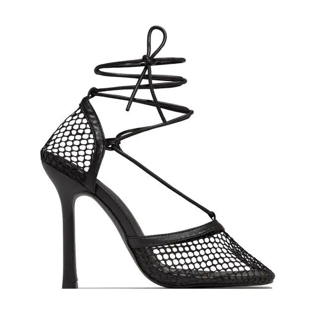 Netted Tie Up Heels Rieworkes