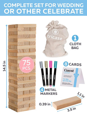 Wedding Guest Book Alternative 75 pcs Wooden Block Guest Book for Sign Rieworkes