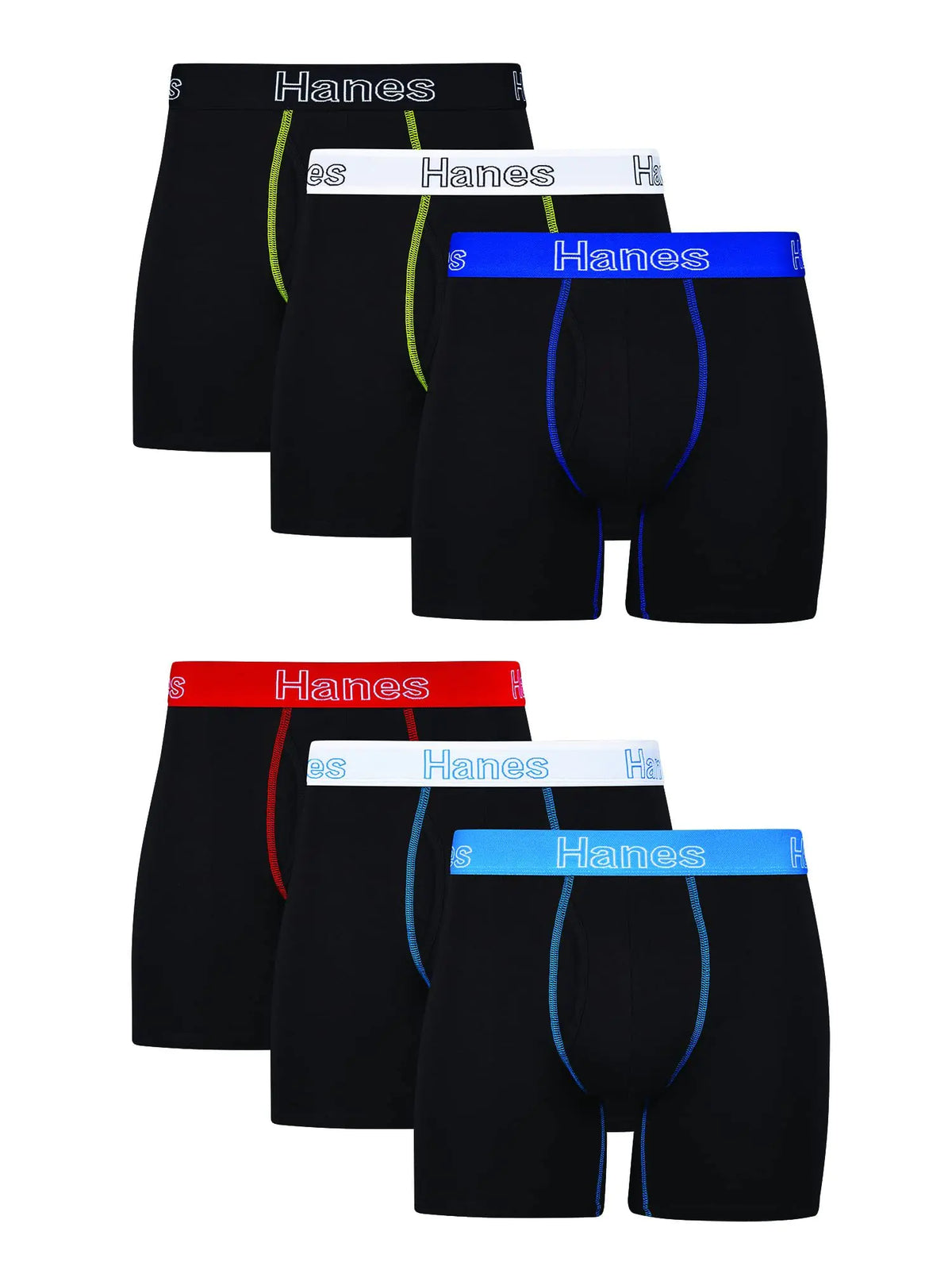 Hanes Men's Underwear Boxer Briefs, Cotton Stretch Moisture-Wicking Underwear, Multi-pack 3X-Large Black - 6 Pack Rieworkes