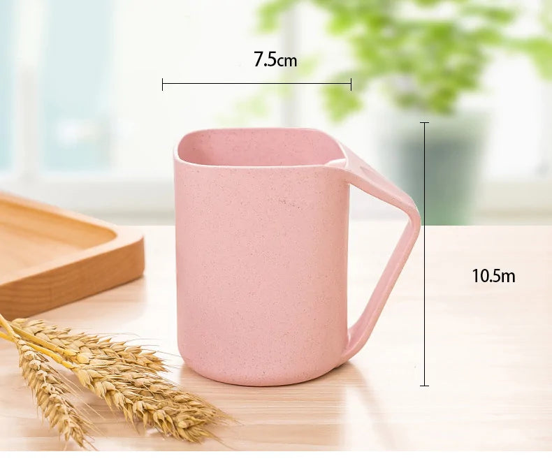 Wheat Square Mouth Oblique Toothbrush Cup Rieworkes