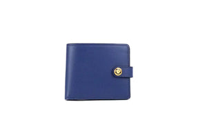 Versace Navy Blue Compact Leather Medusa Snap Bifold Wallet Mimarta
