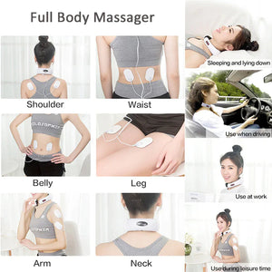 Electric Cervical Pulse Neck Massager Muscle Relax Massage Magnetic Therapy US Rieworkes