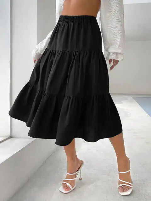 Olga Tiered Midi Skirt Rieworkes