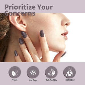 CANNI Grey Gel Nail Polish, 1Pcs Dark Grey Gel Polish Violet Brown Color Nail Polish Gel High Gloss Soak Off U V Gel Nail French Nail Manicure Salon DIY Rieworkes