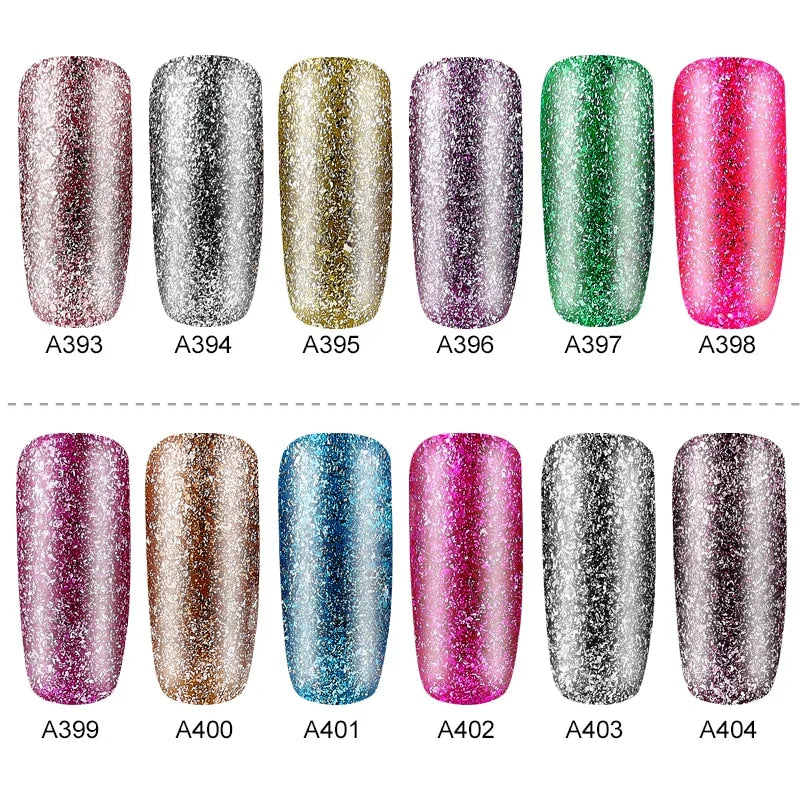 Hybrid Varnishes Gel Nail Polish Set Glitter Rieworkes
