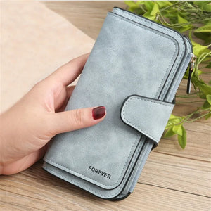 Wallet Brand Coin Purse Scrub Leather Women Wallet Money Phone Bag Female Snap Card Holder Ladies Long Clutch Carteira Feminina Rieworkes