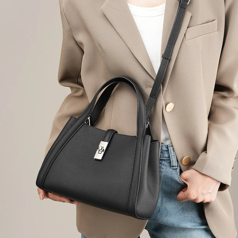 Fashionable Korean-style Large-capacity Leather Handbag Rieworkes