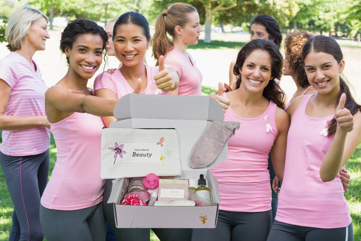 Breast cancer Awareness Gift Box - Hope for a warrior / a survivor / a mother - this is a support care pamper package -  Natural Lavender Bath & Body Relaxing Package Rieworkes