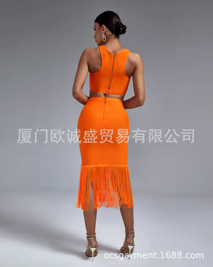 Fashionable Women's Irregular Sleeveless Top & Skirt Set Mimarta