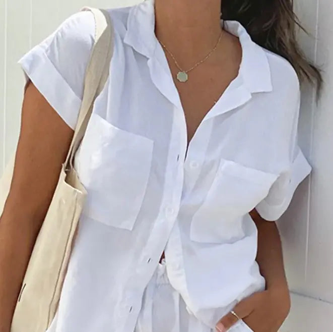 Short-sleeved Shirt And Shorts Suit Rieworkes