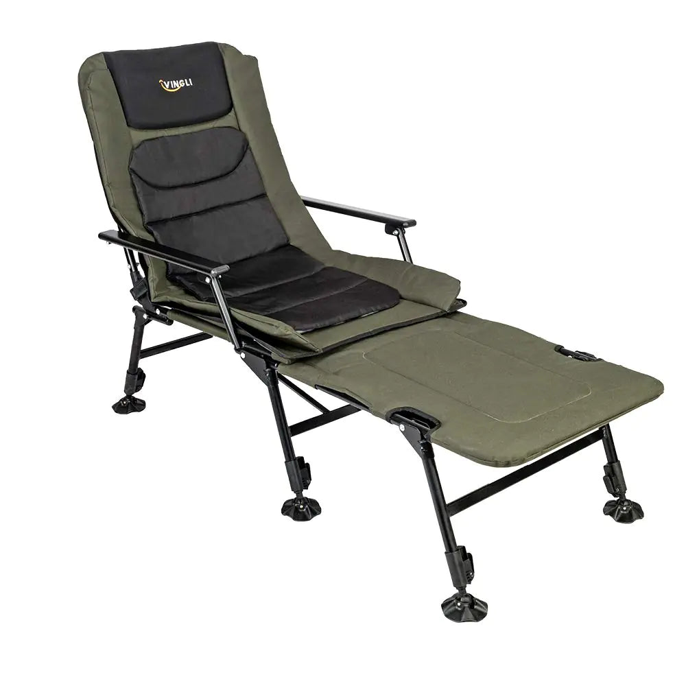 VINGLI Heavy Duty Fishing Chair with Footrest Support 440 LBS Oversized Camping Chairs with 160° Adjustable High Back Beach Chair for Outdoors/Yard/Forest Mimarta