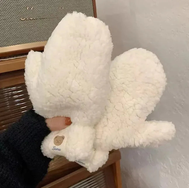 Women's Winter Lambskin Mittens Mimarta