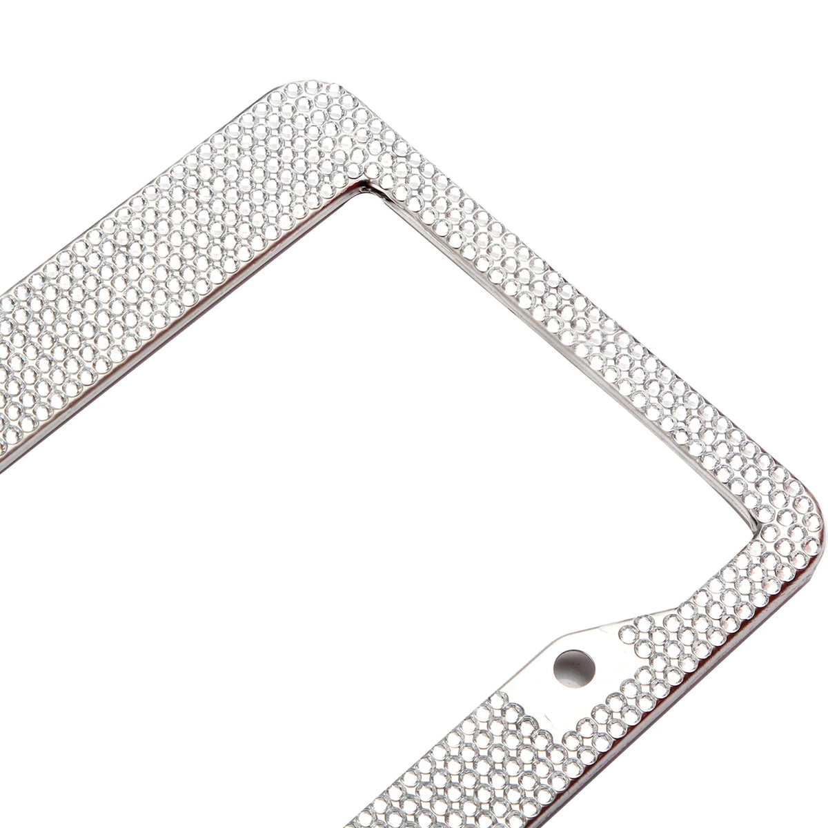 2PCS Bling License Plate Frame Glitter Crystal Sparkling Rhinestone Diamond Caps Rieworkes