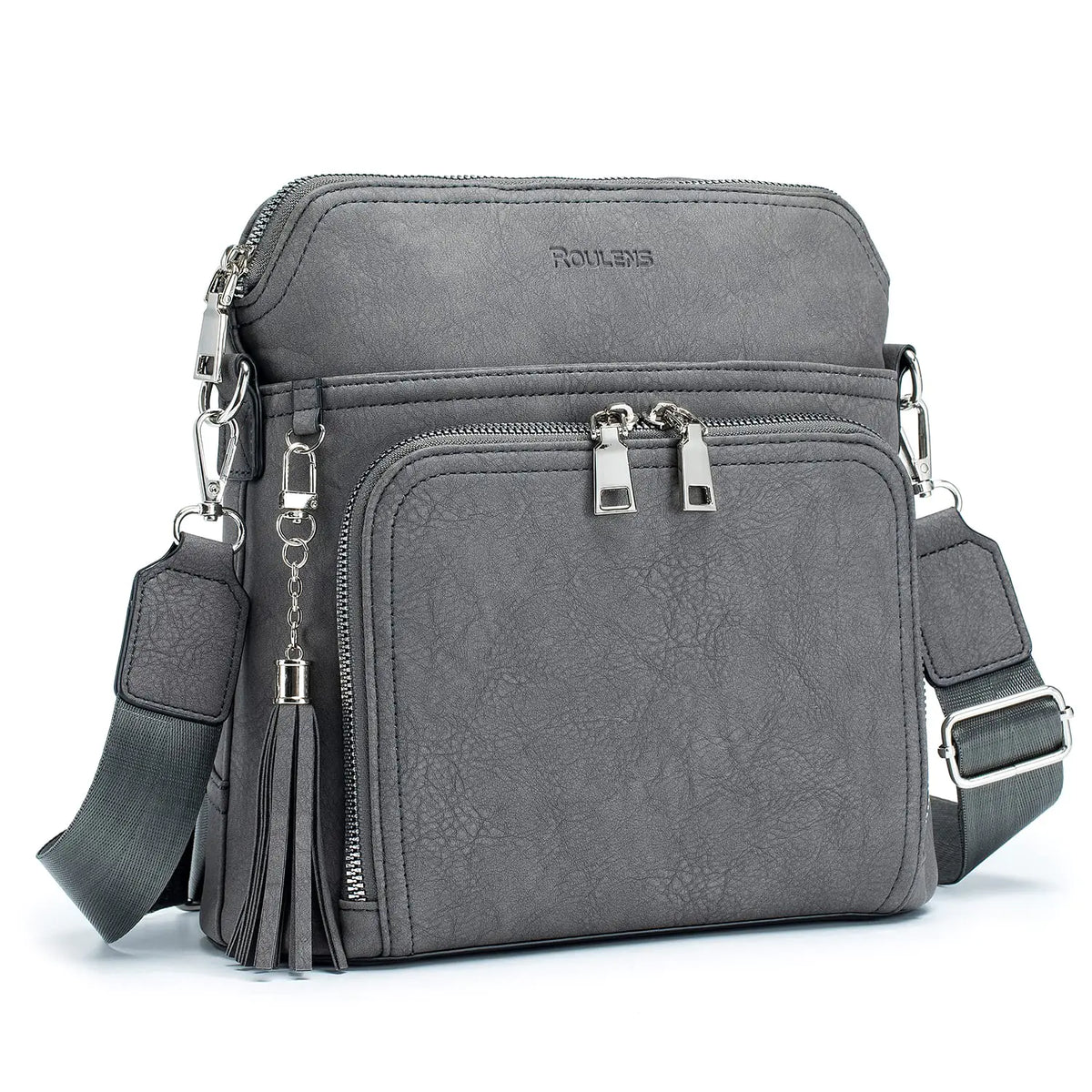 Crossbody Purse for Women,Lightweight Medium Crossbody Bag Soft Leather Women's Shoulder Handbags with Tassel Taupe Rieworkes