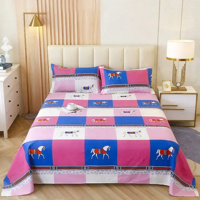Cotton Bed Sheets Cover and Pillowcases Rieworkes