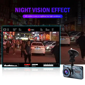 Touch Screen Dash Cam 4" 1080P Dual Lens Car DVR Recorder Front And Rear Camera Rieworkes