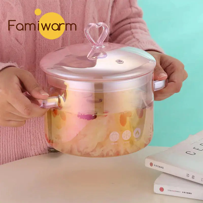 Heat Resistant Borosilicate Glass Soup Pot for Noodles Mimarta