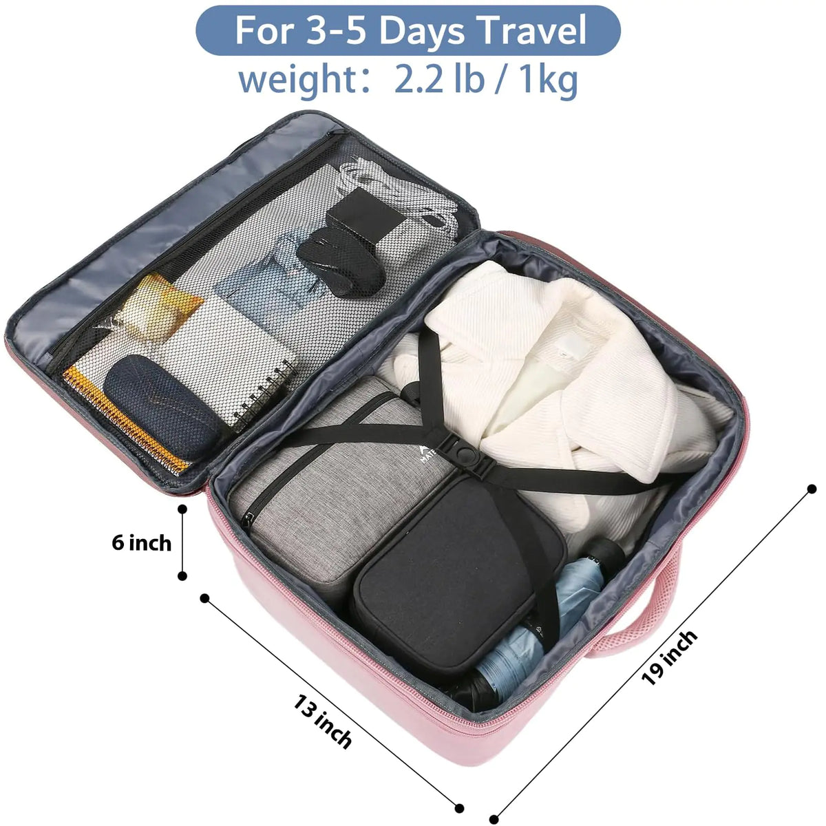 MATEIN Pink Travel Backpack for Women, Large Backpack Airline Approved, Expandable Carry on Backpacks, 35L Convertible Suitcase, Weekender Back Pack for Hiking Sport Gym, Gift for Traveler X-Large Rieworkes