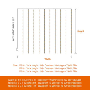 LED Curtain  String Light Rieworkes