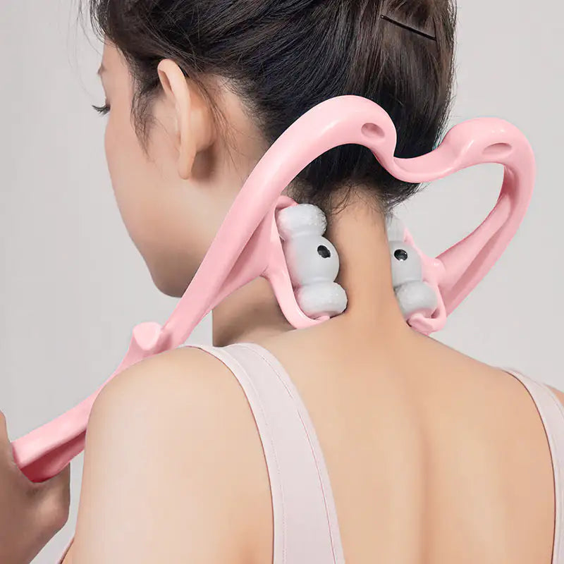 Neck Massager For Pain Relief Deep Tissue 360 Degree Neck Roller With 96 Pressure Point Neckbud Massage Roller For Neck Shoulder Waist Leg Foot Handheld Relaxer Tool Rieworkes