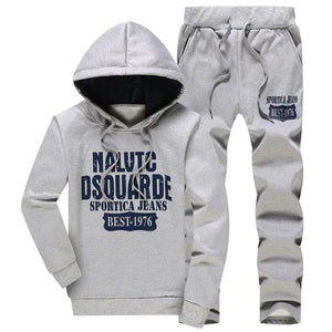 Men's Hooded Sweatshirt and Down Jacket Three-Piece Set Mimarta