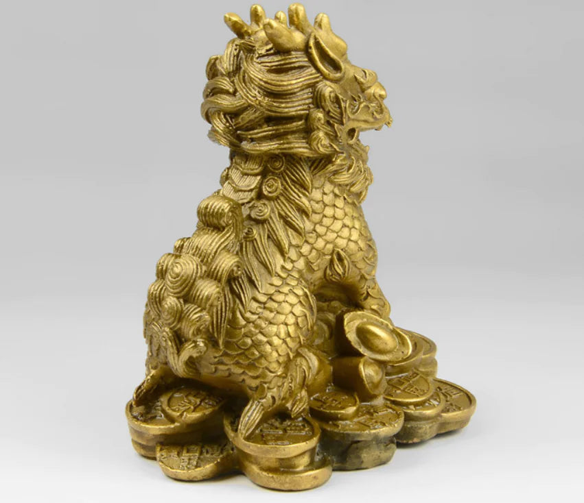 Brass Feng Shui Qilin Decorative Furniture Piece Mimarta