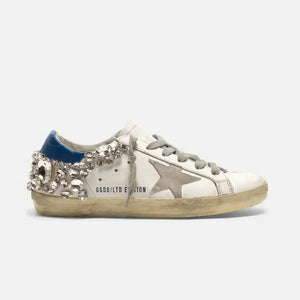 Star Old White Shoes with Diamonds Rieworkes