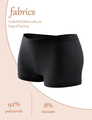 Womens Boyshorts Underwear Seamless Boxer Briefs Full Coverage Soft Stretch Boxer Shorts For Women 4 Pack C-multicolor(4 Pack) X-Large Rieworkes