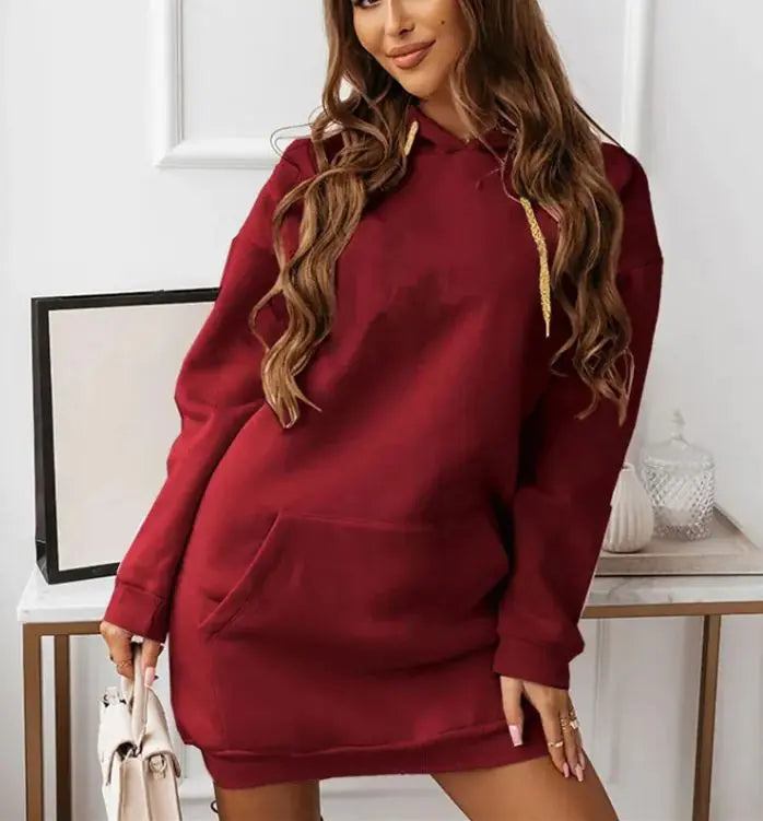 Women's Solid Color Casual Sports Hoodie Sweater Rieworkes