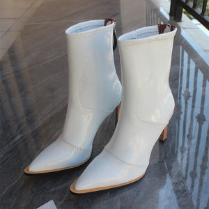Imported Women's Leather Ankle Boots with Zipper Rieworkes