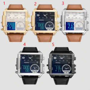 Luxury Sport Square Leather Watch Rieworkes
