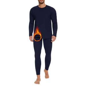 OBFUN Thermal Underwear for Men Long Johns Set - Fleece Lined Base Layer for Cold Weather Winter Clothes Navy Large Mimarta