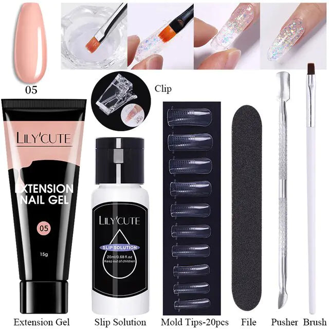 LILYCUTE Nail Extension Gel Set Rieworkes
