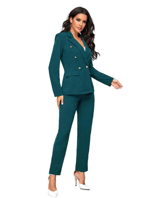 Chyrbaby Womens Suits 2 Piece Set Business - Womens Suits for Work Professional Blazer Set Teal M (8-10) Mimarta